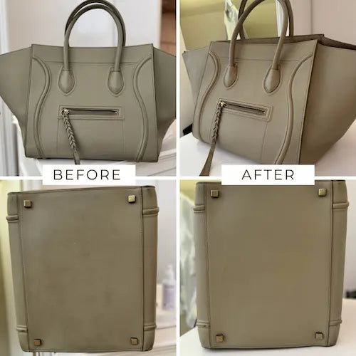 Vorher und Nachher beige Celine Tasche