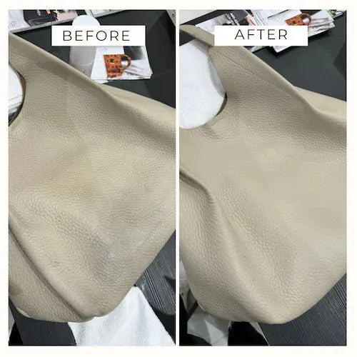 Vorher Nachher beige Handtasche