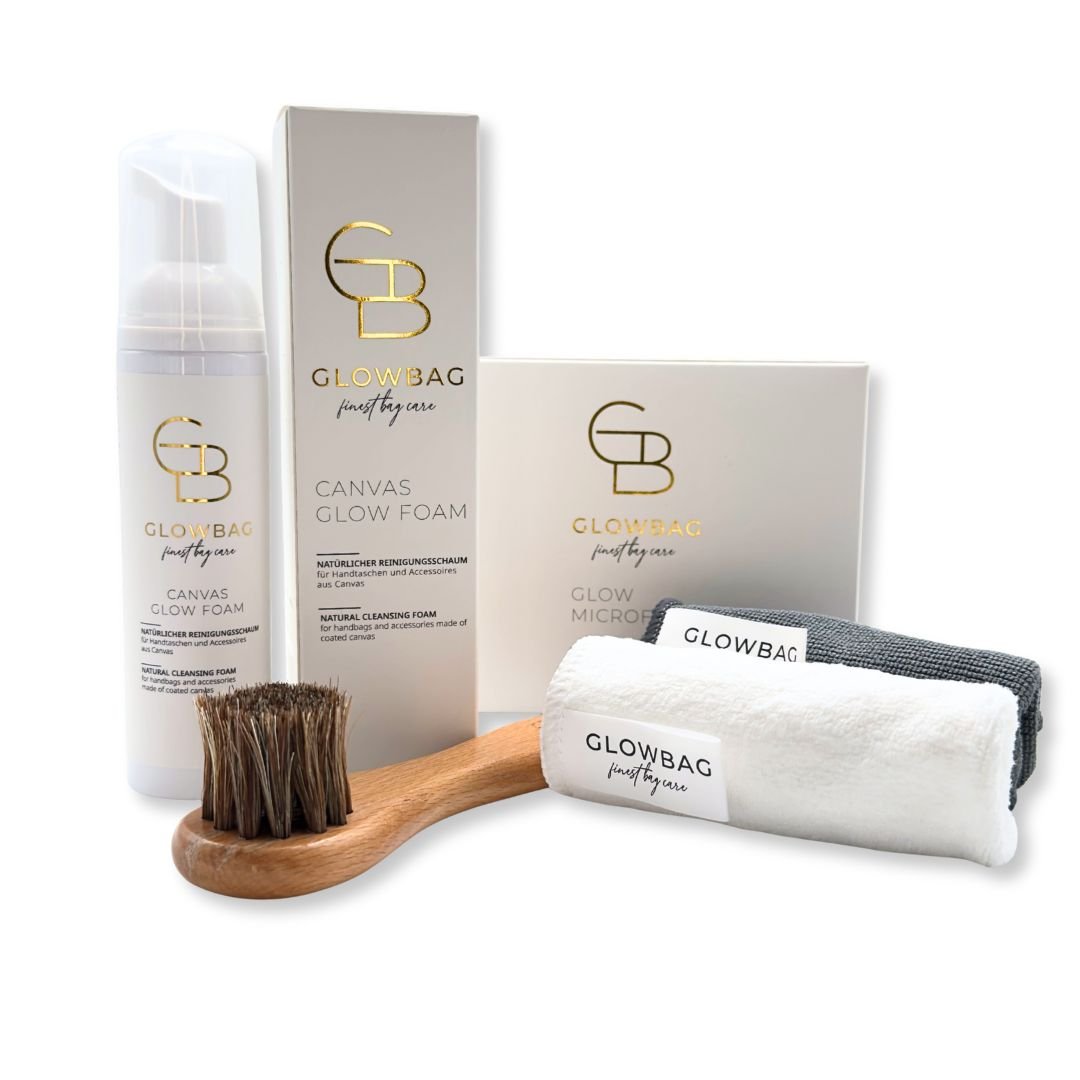 CANVAS GLOW FULL SET bestehend aus Canvas Glow Foam, Glow Brush und Microfasertüchern